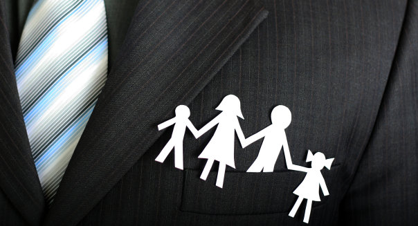 paper family in a businessman