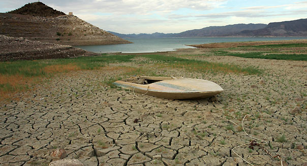 Drought and increased water demand spurred by explosive population growth in the Southwest has caused the water level at Lake Mead, which supplies water to Las Vegas, Arizona and Southern California, to drop. (Photo by Ethan Miller/Getty Images)