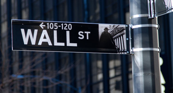 Wall street sign in New York city.
